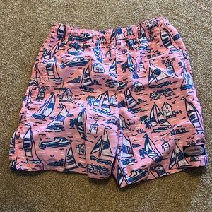 Vineyard Vines Boys Swim Shorts mesh small pink blue sailboat lighthouse